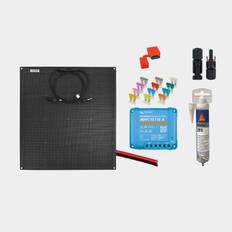 Solcellspaket för fast installation Juni Solar Junction Box Black Edition, 40 W, monokristallin, flexibel, 12 V, 570 x 410 x 3 mm, med MPPT-regulator (10 amp) + kablar + säkringshållare & säkring + lim