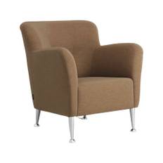 Swedese Nova Easy Lounge Chair - Borstad Aluminium Romo Linara 141 Chestnut