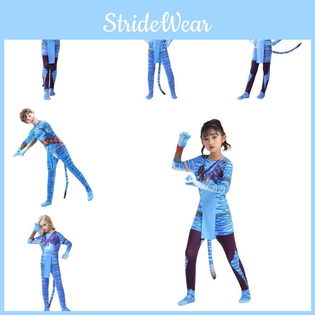 Snygg Avatar 2-dräkt för vuxna och barn med bekvämt polyestermaterial cm white
