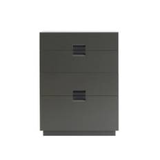 Asplund - Frame Drawer High - Taupe / Black Leather - Skåp och vitrinskåp - Anya Sebton & Eva Lilja Löwenhielm 2011 - Grå - MDF/Läder