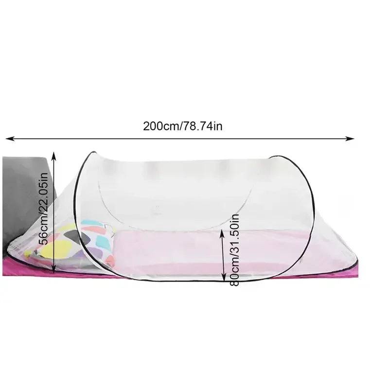 Mosquito Net Camping Tent Vans Camper Outdoor Folding Portable Student Dormitories Children Insect Net for Single Bed Full Cover - Black / CHINA