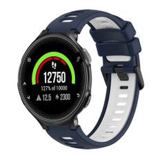 Garmin Forerunner 235 To-farvet urrem i silikone - Blå/Hvid