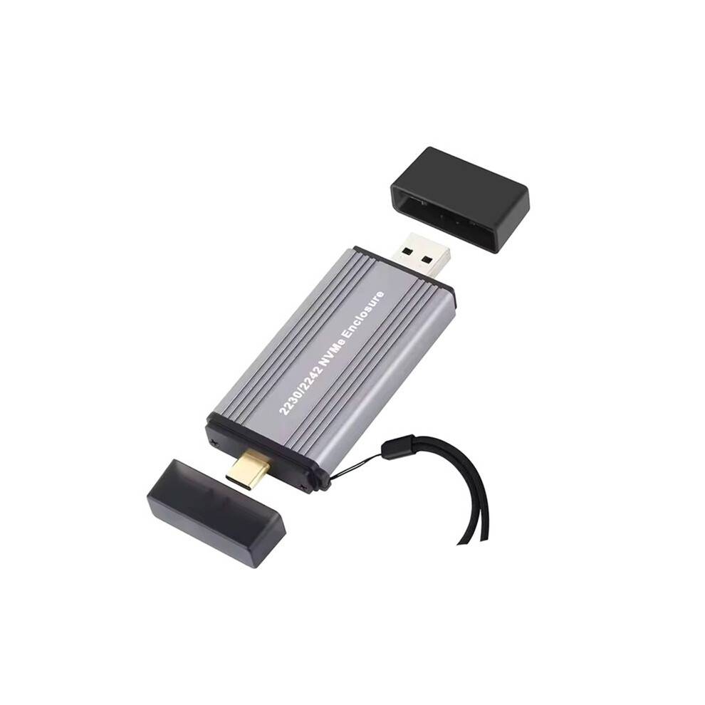 Dual Protocols M.2 NVME NGFF Enclosure SSD Adapter 10Gbps to NVMe External Hard Disk Box 2230/2242 NVME