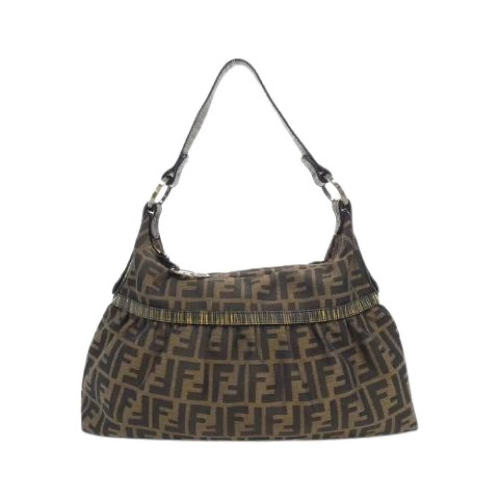 Fendi Vintage Pre-owned 8Br448 VUN Canvas Skuldertaske - Vintage - Dame - Brun - ONE SIZE - Uld