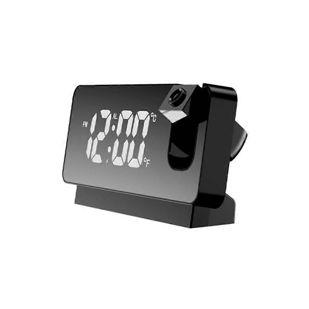 (black) Smart Alarm Clock LED Digital Projection Temperature Time Projector LCD Display