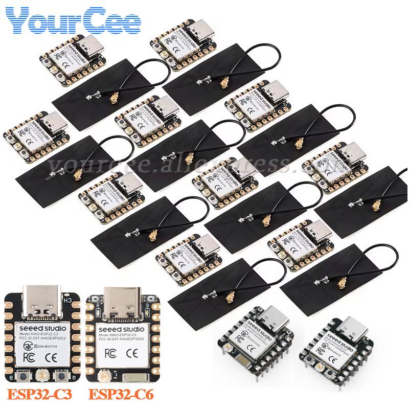 10pcs/1pc Seeed Studio XIAO ESP32C3 ESP32C6 BLE WIFI Wireless Development Board Module ESP32 ESP32-C3 Tiny MCU 4MB For Arduino