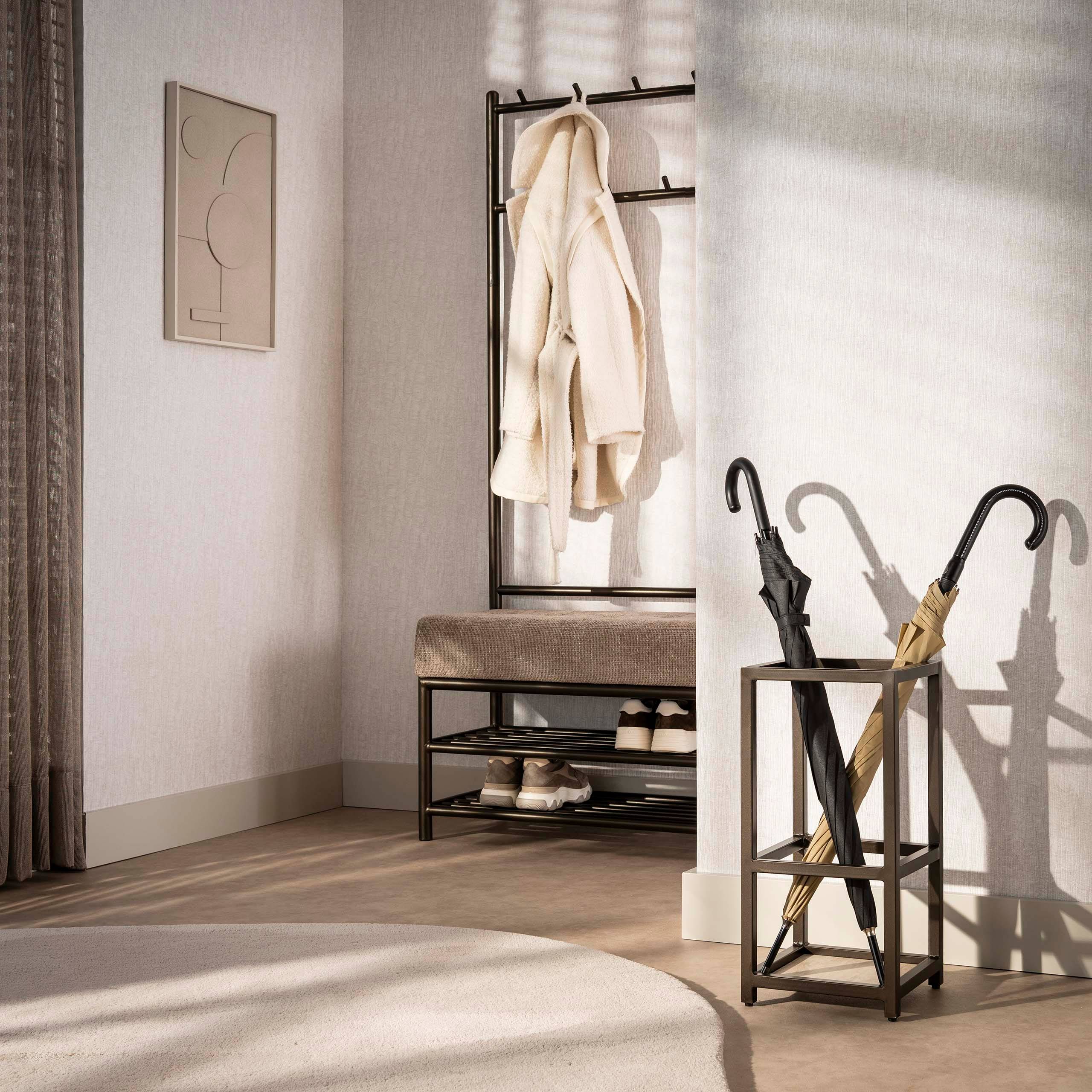 Iluvias - Paraplyholder i bronzefarvet metal med et kvadratisk design