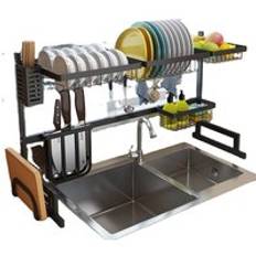 Hot Selling 91Cm Kitchen Organization Storage Holders 201 Stainless Steel Over The Sink Draining Dish Drying Rack