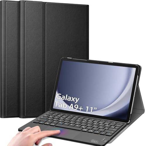 OBA Bluetooth 5.0 tangentbord, 108 tangenter, kompatibel med PC/MAC/iPad/iPhone, batteri 40 timmar, svart kompatibel Samsung tab a9 plus och surfplattor upp till 11 tum