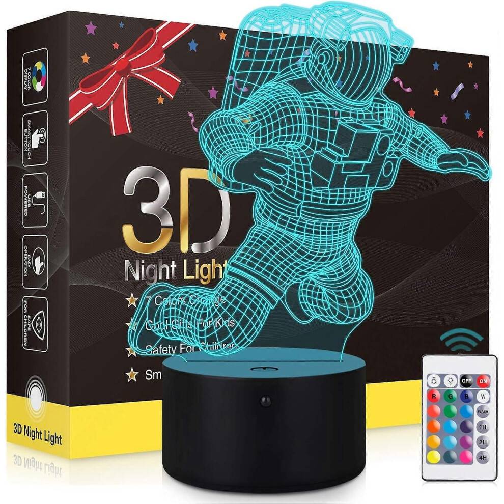 Metplus Space Night Light, Astronautlampa, 3D Illusion LED-lampor, Barnrumsinredning, Sänglampor, Pojkar
