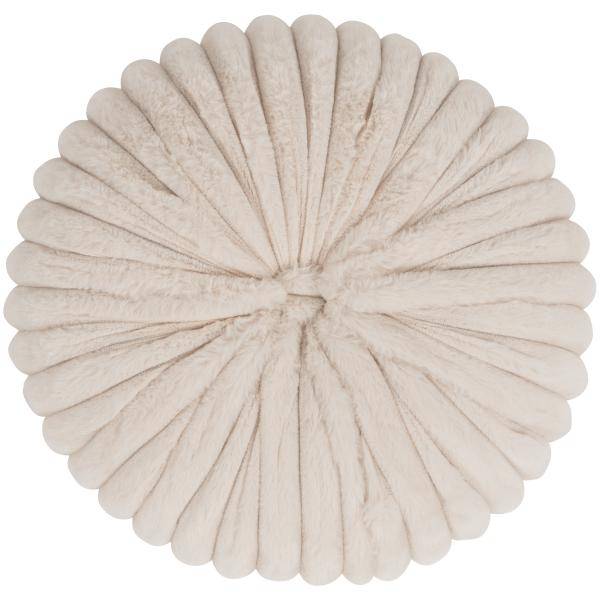 Homeville Pyntepude rund imiteret pels beige ø45cm