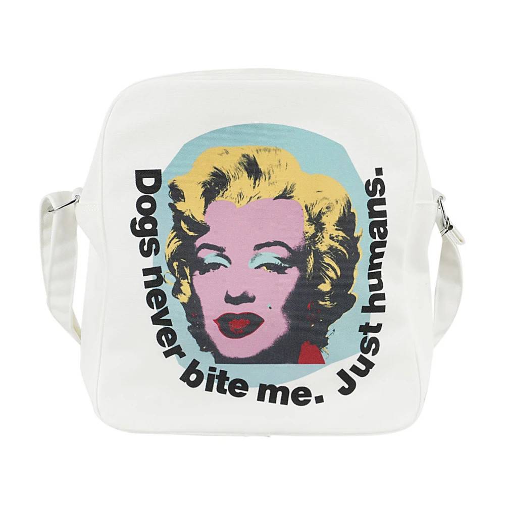 Comme des Garçons Marilyn Skuldertaske Hvid Front Print - Tasker - Herre - Hvid - ONE SIZE - Uld