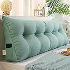 Triangular Headboard Wedge Pillow, Rest Reading Pillow, Bedrest Throw Pillows, Headboard Back Support Lumbar Cushion, Large Bolster, for Sitting in Bed,Light blue,L150×W20×H50cm