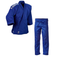 Adidas "CLUB" Judo Gi - 350g - Blå m. sølv striber