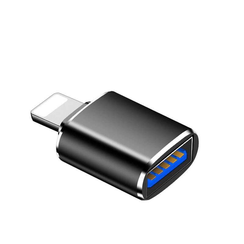 Blixt till usb-kameraadapter iphone sd-kortläsare med micro sd för iphone 7 8 6 6s plus 11 pro / ipad / mus / keyborad-omvandlare - Ip13- svarta