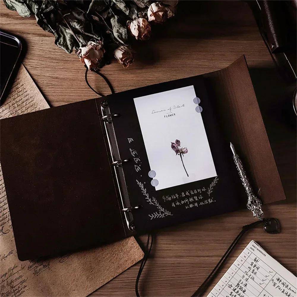 Gör-det-själv Handgjort Scrapbook Album 30 Sidor Svart Kraftpapper Vintage Lösblad Bild Polaroid Foto Kpop Fotokort Minnesbok black