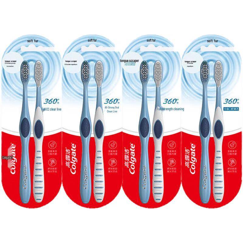 Colgate 360 Total Advanced Clean Mellanhåriga Tandborstar, 8-pack