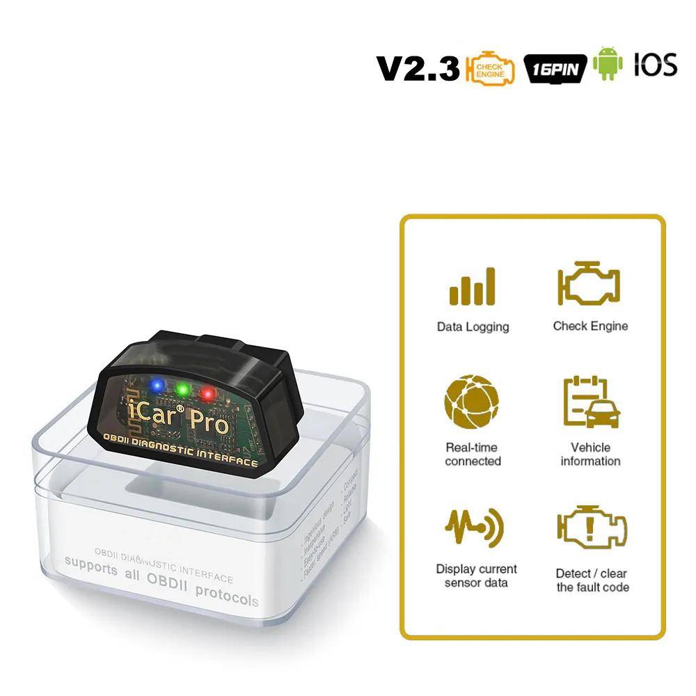 För IOS/Android iCar Pro ELM327 V2.3 Bluetooth 4.0 WIFI ELM 327 OBD 2 Auto Scanner Code Reader OBD2 Bildiagnostikverktyg