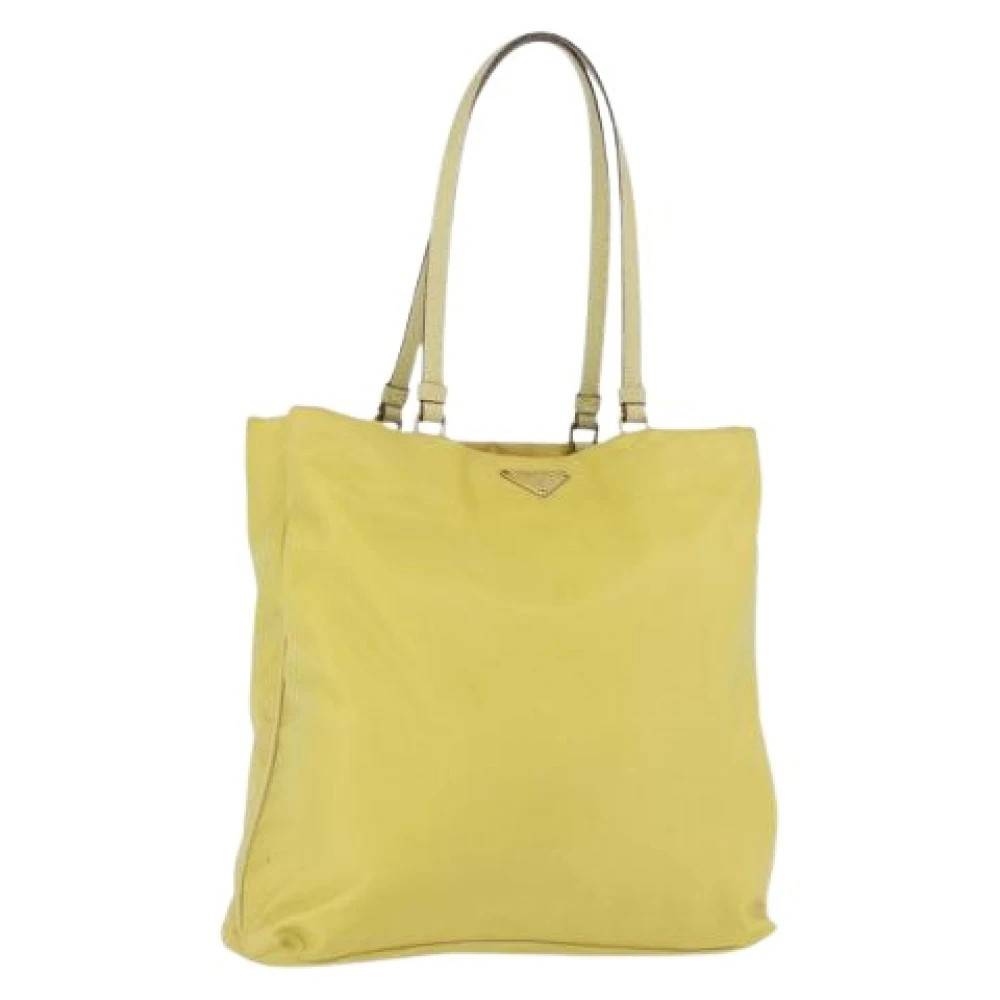 Prada Vintage Pre-owned Nylon Vintage Tote Bag - Vintage - Dame - Gul - ONE SIZE - Nylon