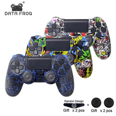 DATA FROG mjukt silikongel gummiskal för PlayStation 4 Pro-kontroll tumgrepp joystickskydd för Slim PS 4-tillbehör - form (Stil 1,Stil 2)