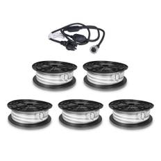 LED-list / Arbetsbelysning AGGE COB 230V - 1500 lm/m, 10 m, 5 st + Nätsladd (50 m)