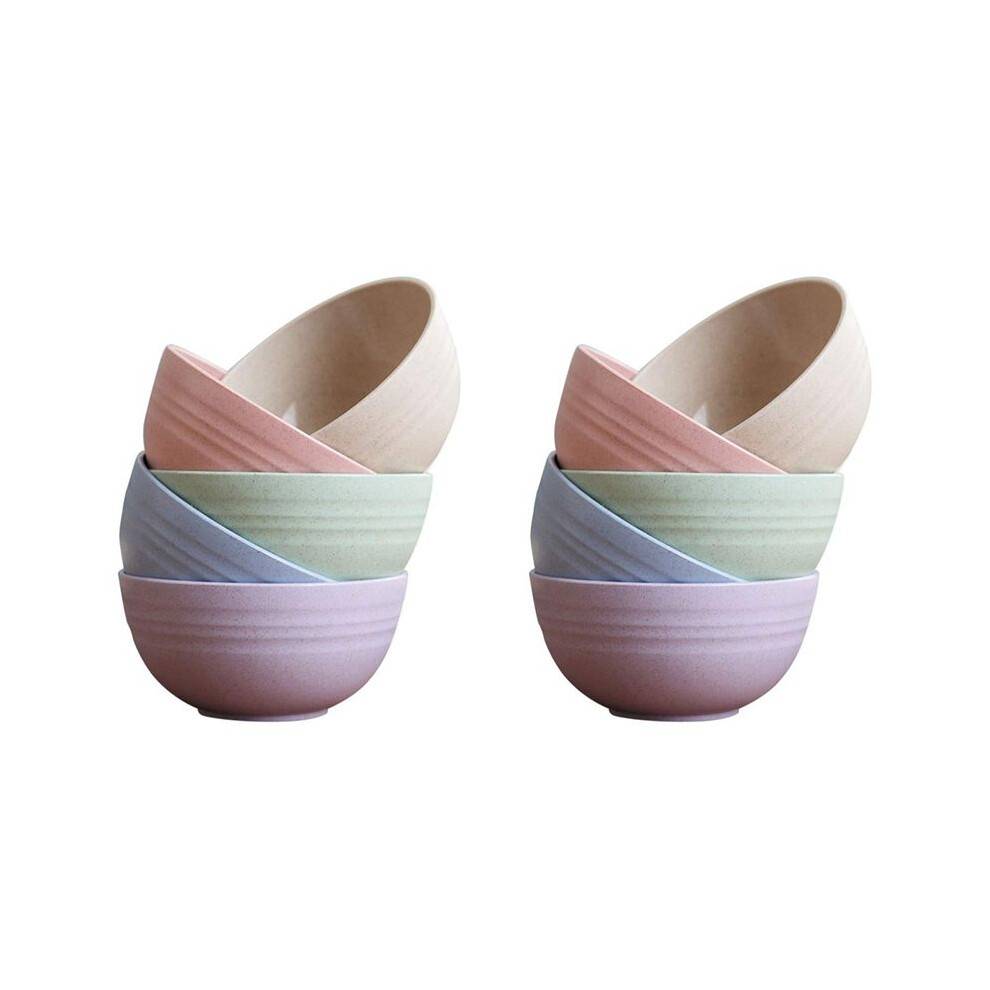 10 PCS 12cm Cereal Bowls Wheat Straw Unbreakable Reusable Bowlad Bowl Soup Bowl Noodle Container Mixing Bowls