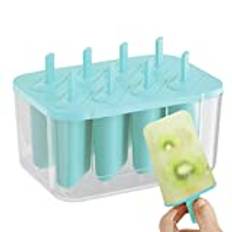 Ice Pop Maker - 8 bitar isglassformar med isbitsbricka - Popsicles Moulds Set Återanvändbar Easy Release Hemlagad Ice Pops Ice Popsicle Makers Lingjiong