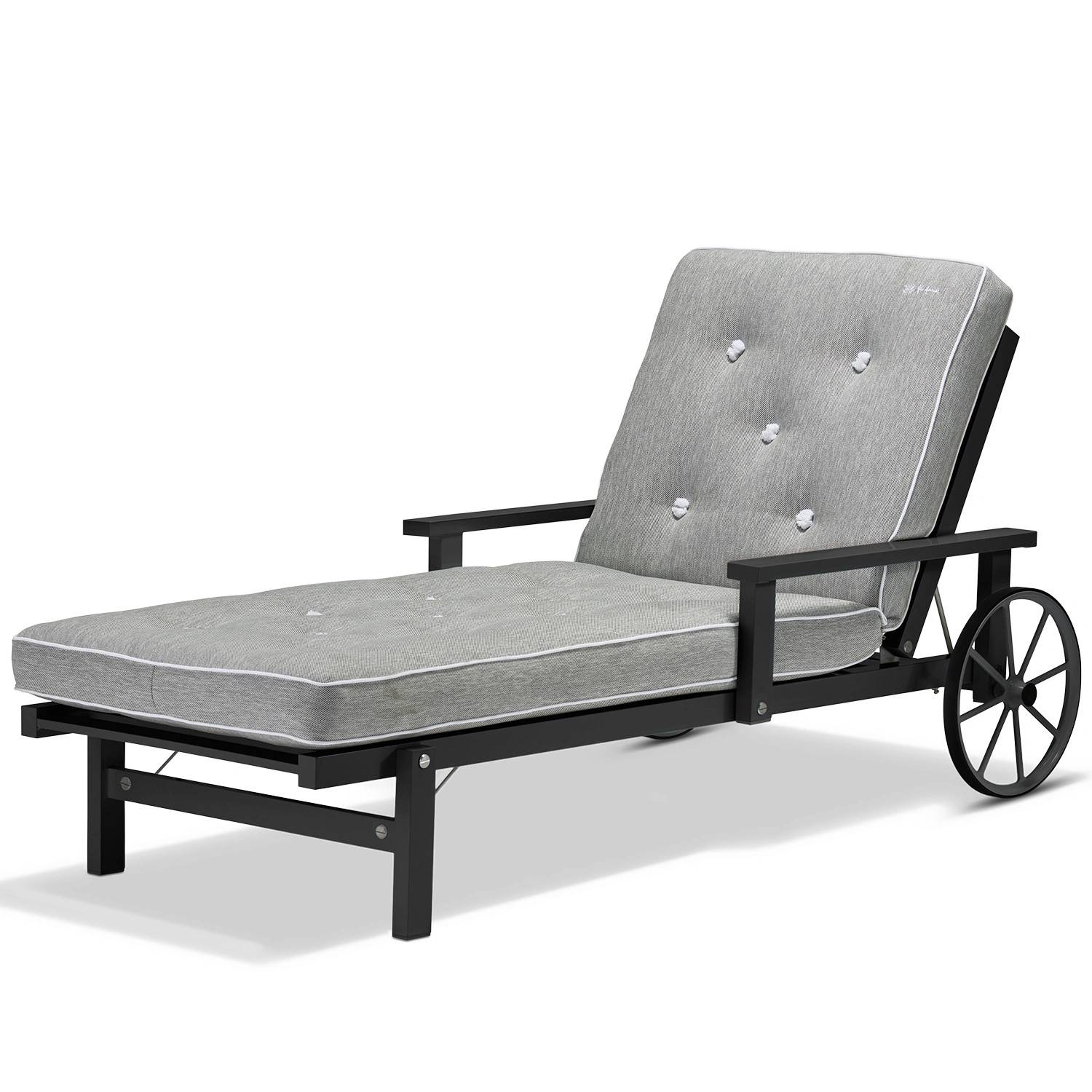 Liggvagn 31 svart aluminium - med Crown dyna - Svart