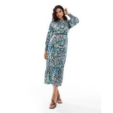 Hope & Ivy – I samarbete med the William Morris Society – Mörk, blommig midiklänning med rosett baktill-Flera
