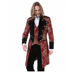Gothic Aristokrat Herren Mantel Gold Rot XXXL