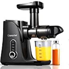 AMZCHEF Cold Press Juicer med 2 hastighetskontroller - Juicemaskiner med hög juiceavkastning och ultratätt filter - Juicer för hela frukter och grönsaker - 1 flaska och 2 koppar - Svart