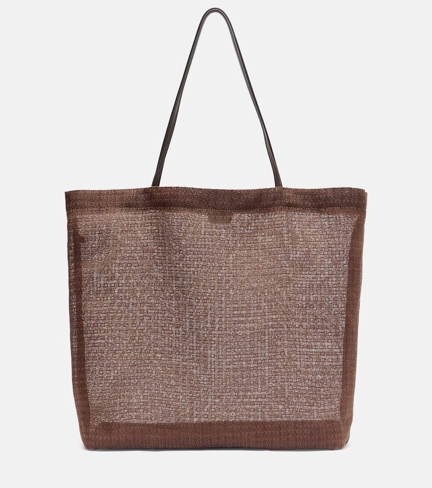The Row Tote Barn de malla con piel - marrón - Talla Única