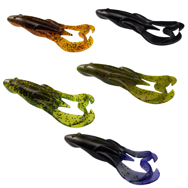 ESFISESFISHING Flapper Frog 75mm 6pcs Top Water Pesca Soft Silcone Bait Isca Artificial Fishing Lures Tackle Wobble Double Tails