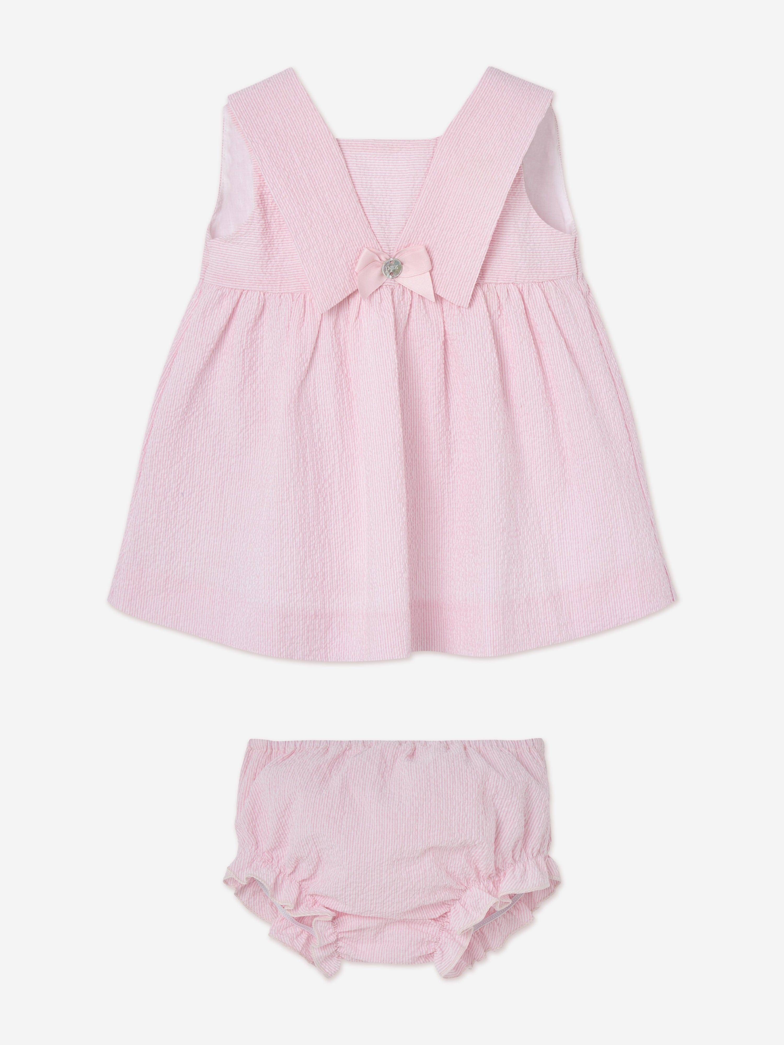 Paz Rodriguez Baby Girls Cotton Woven Dress with Knickers in Pink - Pink / 36 Mths (36 Mths)