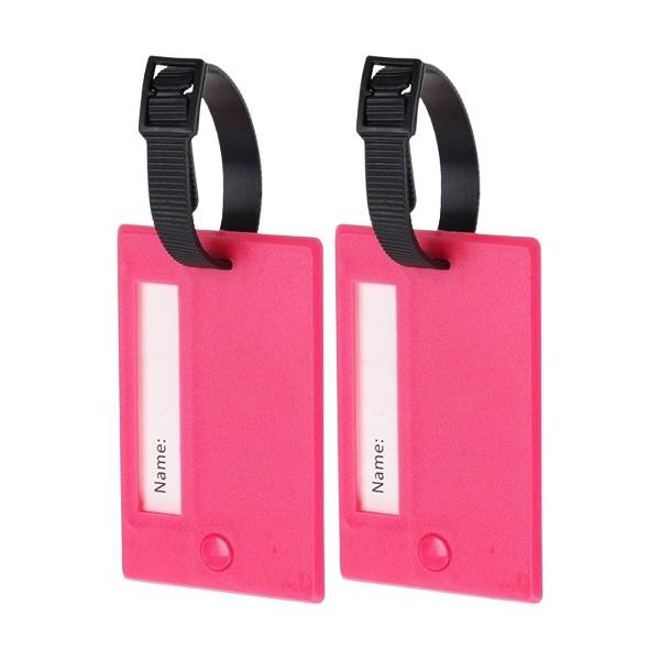 Proworld Bagageetiketter 2 st. med Dold Adress och Telefonnummer, Rosa
