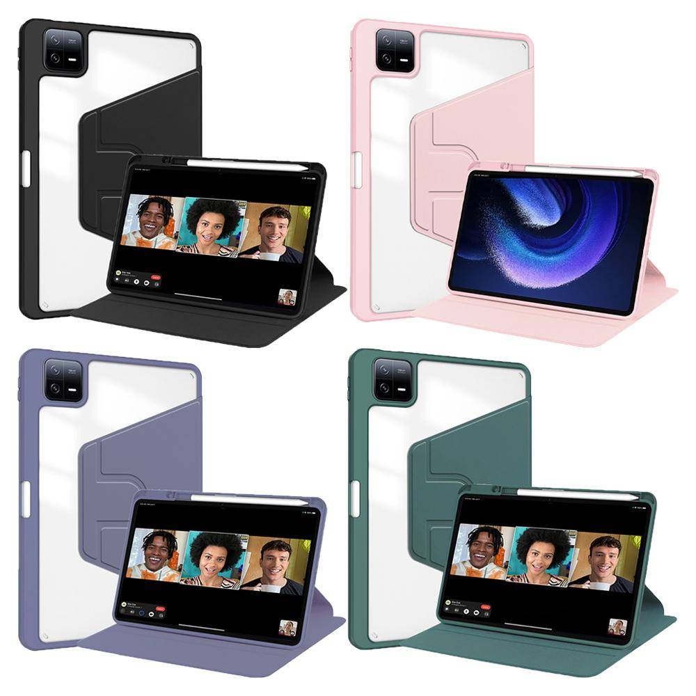 Fodral För Xiaomi Pad 8 Mi Pad 8 Pro Fodral 11,2 tum 360 Roterande Akryl Baksida För POCO Pad X1 Surfplatta Fodral Med Pennhållare