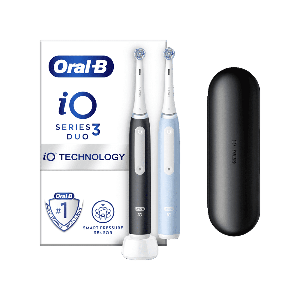 Oral-B iO3 DUO Matt Black+Ice Blue Elektrisk tandbørste - 2 stk.