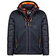 Geographical Norway Beachwood vadderad jacka för män, varm jacka, vinterfoder, vindtät jacka med långa ärmar, kvalitetsstoppat lätt tyg, Marin