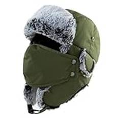 TOPEX XL/XXL Vattentät pilotmössa, herr, vintermössa, varm trappermössa med öronlappar, pälsmössa, ryssmössa, TE69265_Armégrön, XL-XXL