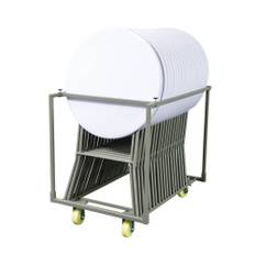 Bordvogn m. 18 stå/klapborde, American i Ø80cm, Hvid