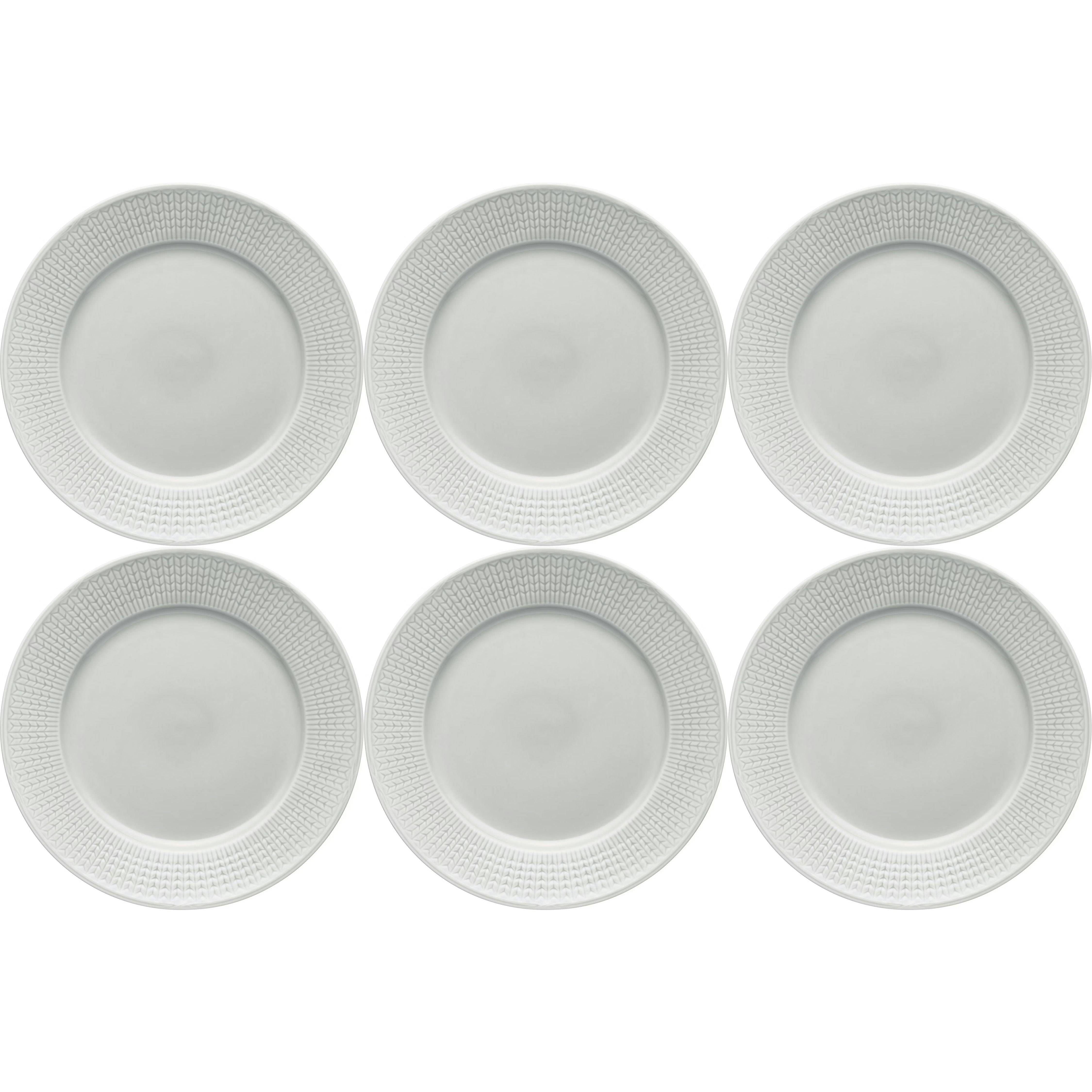 Rörstrand Swedish Grace Tallerken 27 Cm 6-pak (Light Grey) - Middagstallerkner Porcelæn Fog - 1062120, 6-PACK.
