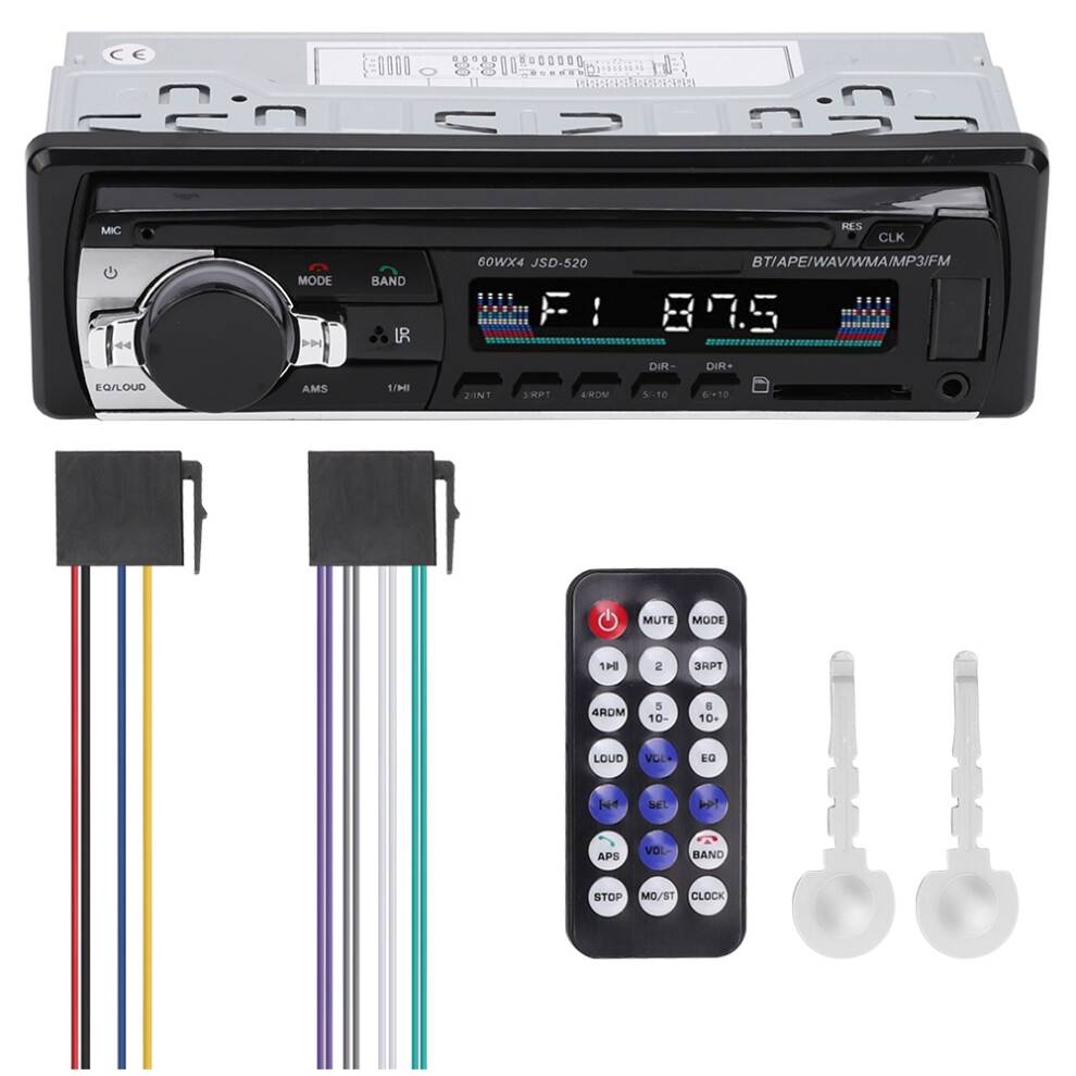 Bilstereo med stemmestyring, Bluetooth-bilstereo med dobbelt forbindelse og håndfri opkald, flere afspilningstilstande understøtter USB TF-kort