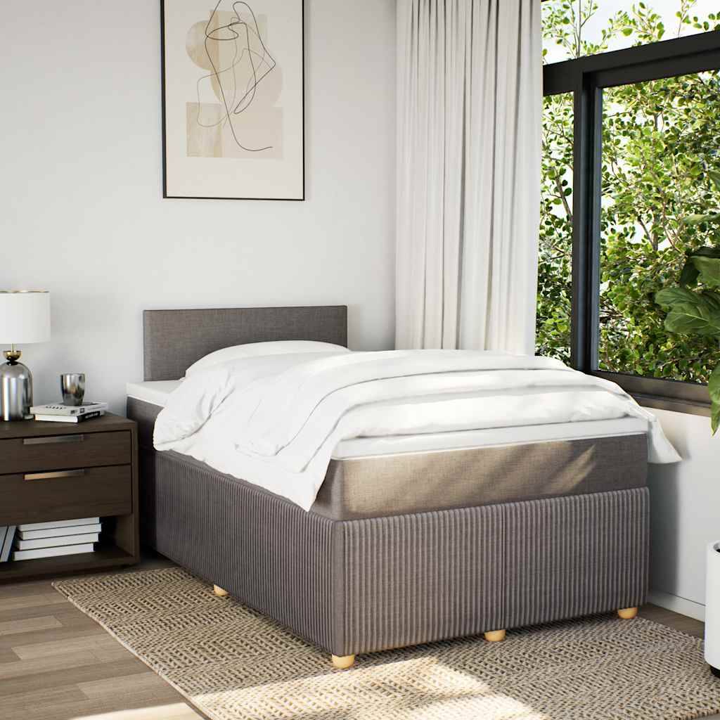 vidaXL Ramsäng med madrass taupe 120x190 cm tyg