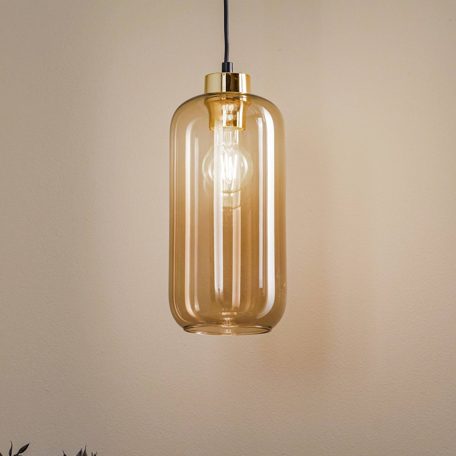 Glas pendellampa Marco Green TK Lighting, dimbar, Brun / rost, Vardagsrum / matsal, Glas, Modern, Pendellampa