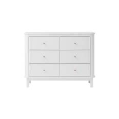 Wood Dresser 6 Drawers, white