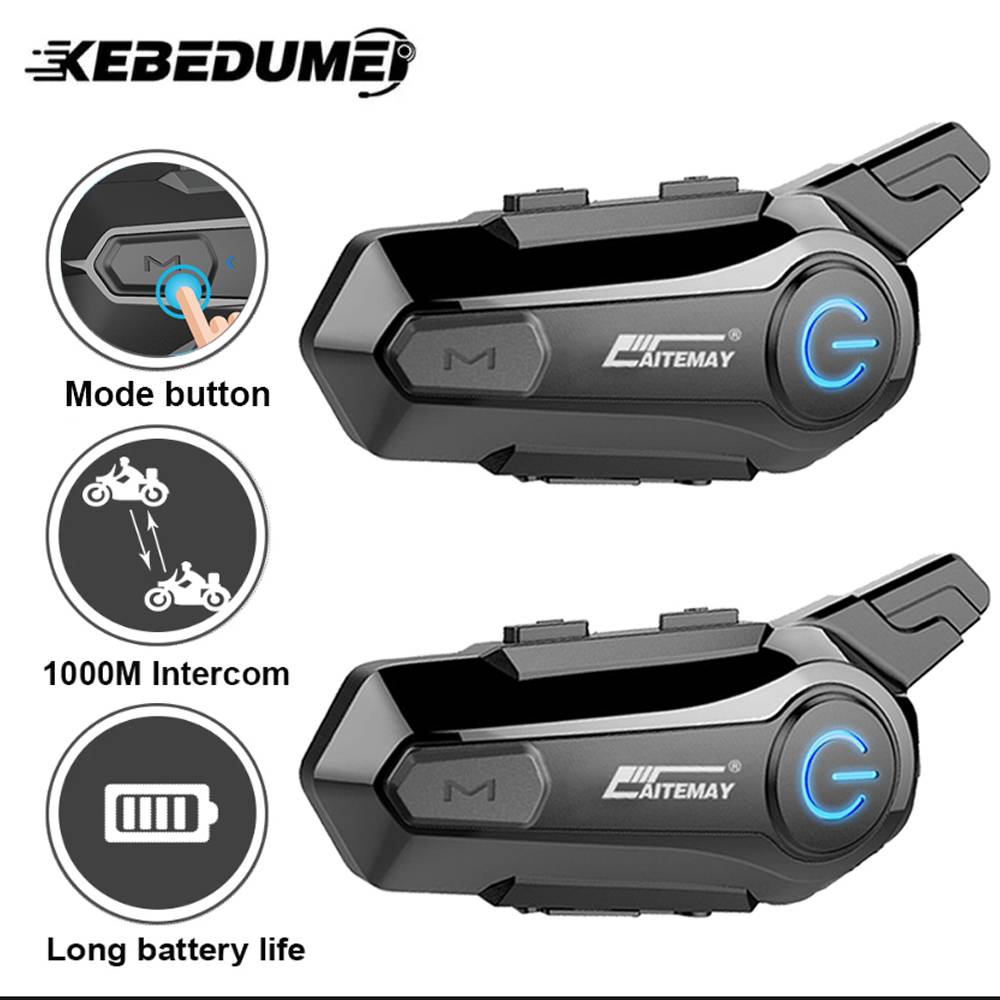 1/2Pcs Bluetooth Motorcycle Helmet Intercom Headset for 2 Rider Intercomunicador Moto Wireless Interphone Noise Reduction