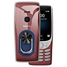 för Nokia 8210 4G ultratunt telefonfodral + ringhållare stativfäste, gelpudding mjukt silikon telefonfodral för Nokia 8210 4G 2,8 tum (BlueRing-T)