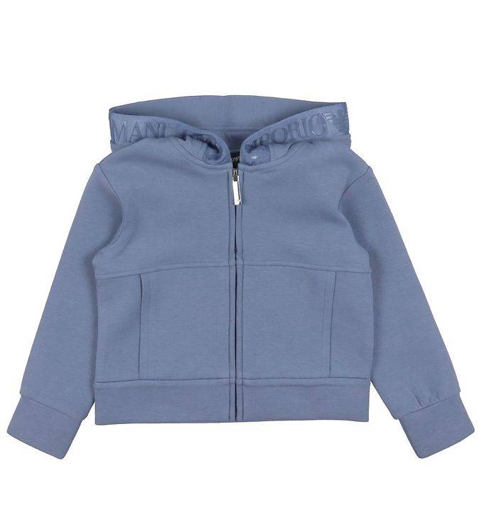 Emporio Armani Cardigan - Dammblå m. Logorand - Emporio Armani - 8 år (128) - Cardigan