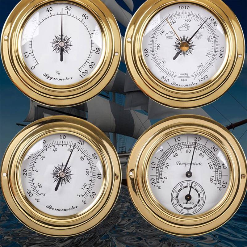Väggmonterad väderstation, Temperatur Luftfuktighet Mätning Barometer Termometer Hygrometer Klocka Hemmaklocka