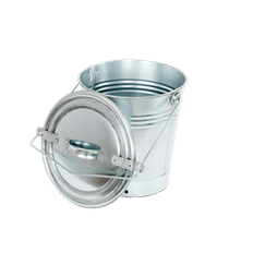 Askhink med lock 10l - Zink